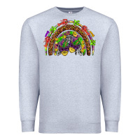 Heather Grey Mardi Gras rainbow Premium Sweatshirt - HowdyJamesFarm