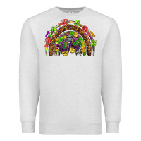 Oatmeal Heather Mardi Gras rainbow Premium Sweatshirt - HowdyJamesFarm