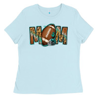 Baby Blue American football mom Ladies Tee - Jasminsmagicworld