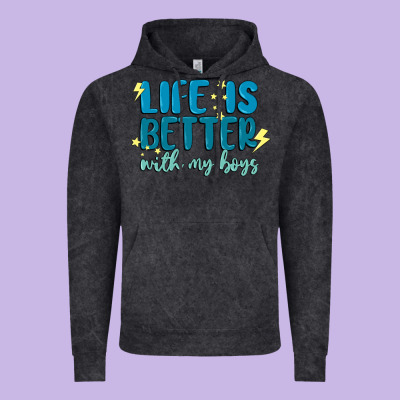 Life Is Better With My Boys Vintage Hoodie Designed By Maliassmallbusiness