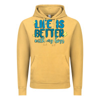 Vintage Mustard life is better with my boys Vintage Hoodie - MaliasSmallBusiness