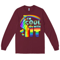 Burgundy Lgbtq İ'm Cool With İt Long Sleeve Tee - BundleAndBundleShop