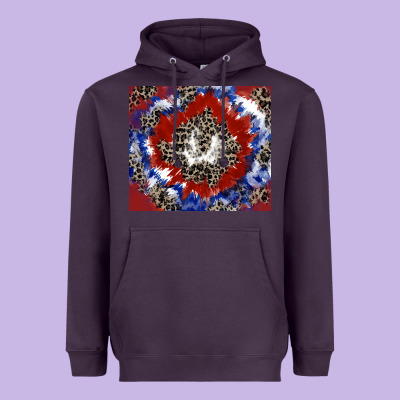 Patriotic Tie Dye Heavyweight Hoodie Designed By Cowgirlartshop