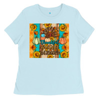 Baby Blue Thankful grateful blessed Ladies Tee - Artiststas