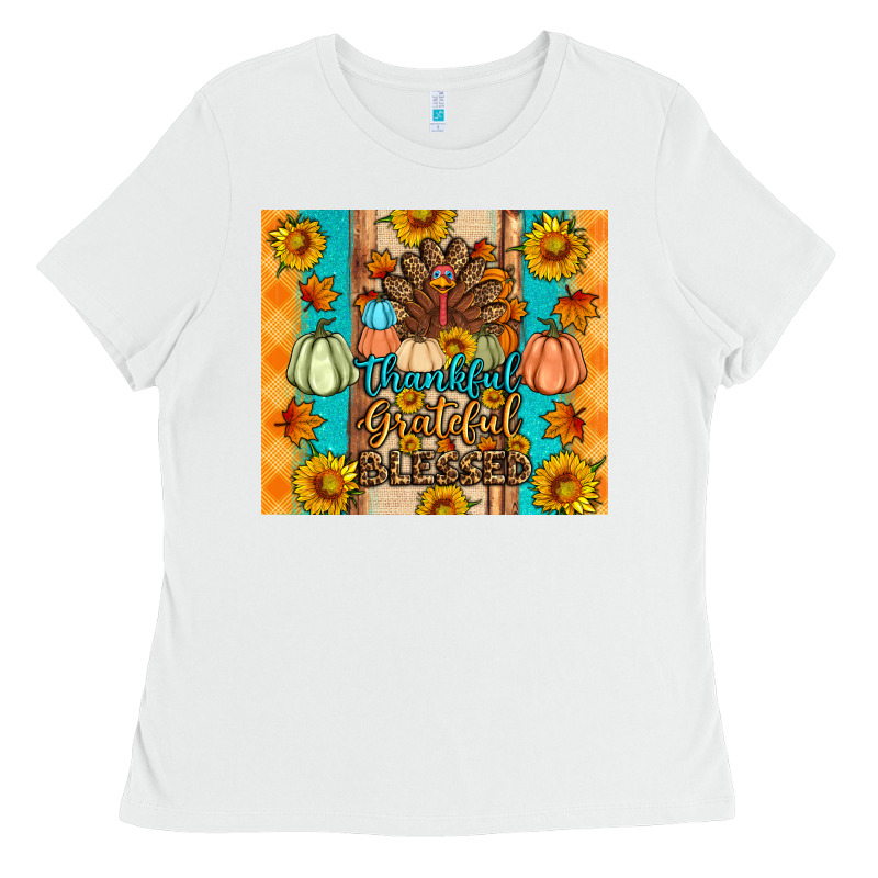 Thankful Grateful Blessed Ladies Tee by Artiststas | Teevron