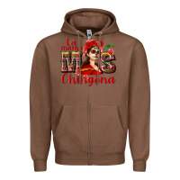 Chestnut La mama mos Chingona Zipper Hoodie - NancyCooperArtShop