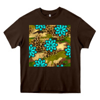 Chocolate Brown camouflage leopard gemstone seamless pattern Heavy Core Tee - BundleAndBundleShop