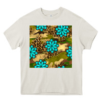 Cream camouflage leopard gemstone seamless pattern Heavy Core Tee - BundleAndBundleShop