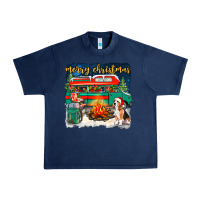Navy merry christmas with camper van Urban Heavy Tee - NancyCooperArtShop