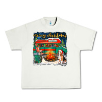 Pistachio merry christmas with camper van Urban Heavy Tee - NancyCooperArtShop