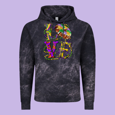 Mardi Gras Love With King Cake Vintage Hoodie Designed By Ranaportraitstore