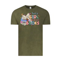 Vintage Olive just a girl who loves books Vintage Tee - MaliasSmallBusiness
