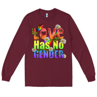 Burgundy Love Has No Gender Pride Lgbtq Long Sleeve Tee - BundleAndBundleShop
