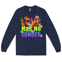 Navy Love Has No Gender Pride Lgbtq Long Sleeve Tee - BundleAndBundleShop