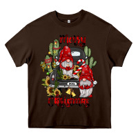 Chocolate Brown farm truck,merry christmas gnome Heavy Core Tee - JahusDesignShop