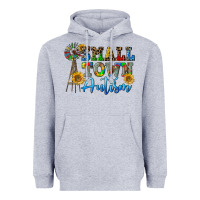 Heather Grey small town autism Heavyweight Hoodie - CowGirlArtShop
