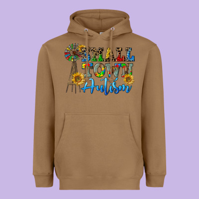 Small Town Autism Heavyweight Hoodie Designed By Cowgirlartshop