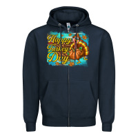 Navy Happy Turkey Day Zipper Hoodie - texasbilliewilder