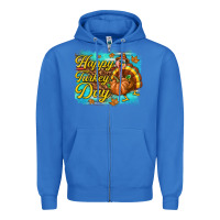 True Royal Happy Turkey Day Zipper Hoodie - texasbilliewilder