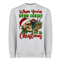 Heather Grey when you’re dead inside but it's christmas Heavyweight Sweatshirt - BundleAndBundleShop