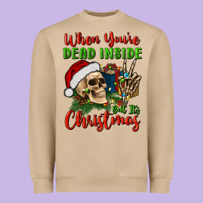 When You’re Dead Inside But It's Christmas Heavyweight Sweatshirt Designed By Bundleandbundleshop