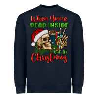 Navy when you’re dead inside but it's christmas Heavyweight Sweatshirt - BundleAndBundleShop