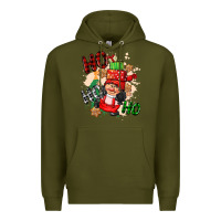 Army Green ho ho ho girl gnome Premium Hoodie - CowGirlArtShop