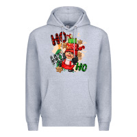 Heather Grey ho ho ho girl gnome Premium Hoodie - CowGirlArtShop