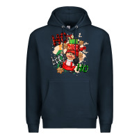 Navy ho ho ho girl gnome Premium Hoodie - CowGirlArtShop