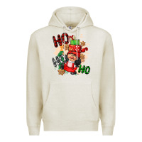 Oatmeal Heather ho ho ho girl gnome Premium Hoodie - CowGirlArtShop