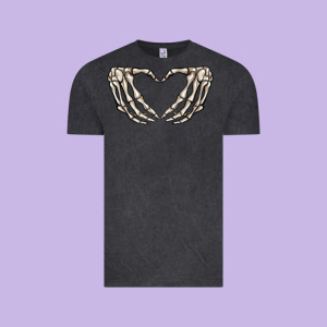 Skeleton Heart Vintage Tee Designed By Maliassmallbusiness
