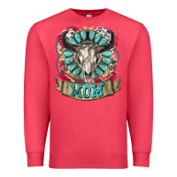Cardinal Mom Bull Skull Mother's Day Premium Sweatshirt - CowGirlArtShop