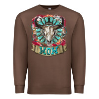 Chestnut Mom Bull Skull Mother's Day Premium Sweatshirt - CowGirlArtShop