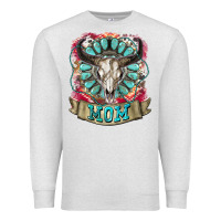 Oatmeal Heather Mom Bull Skull Mother's Day Premium Sweatshirt - CowGirlArtShop