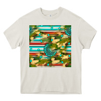 Cream camouflage serape gemstone seamless pattern Heavy Core Tee - BundleAndBundleShop