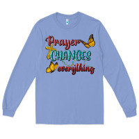 Colony Blue Prayer Changes Everything Long Sleeve Tee - BundleAndBundleShop