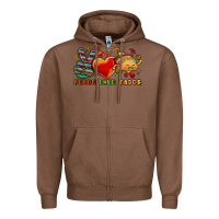 Chestnut Peace love tacos Zipper Hoodie - NancyCooperArtShop