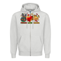 Dove Grey Peace love tacos Zipper Hoodie - NancyCooperArtShop