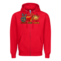 Red Peace love tacos Zipper Hoodie - NancyCooperArtShop