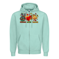 Seafoam Peace love tacos Zipper Hoodie - NancyCooperArtShop