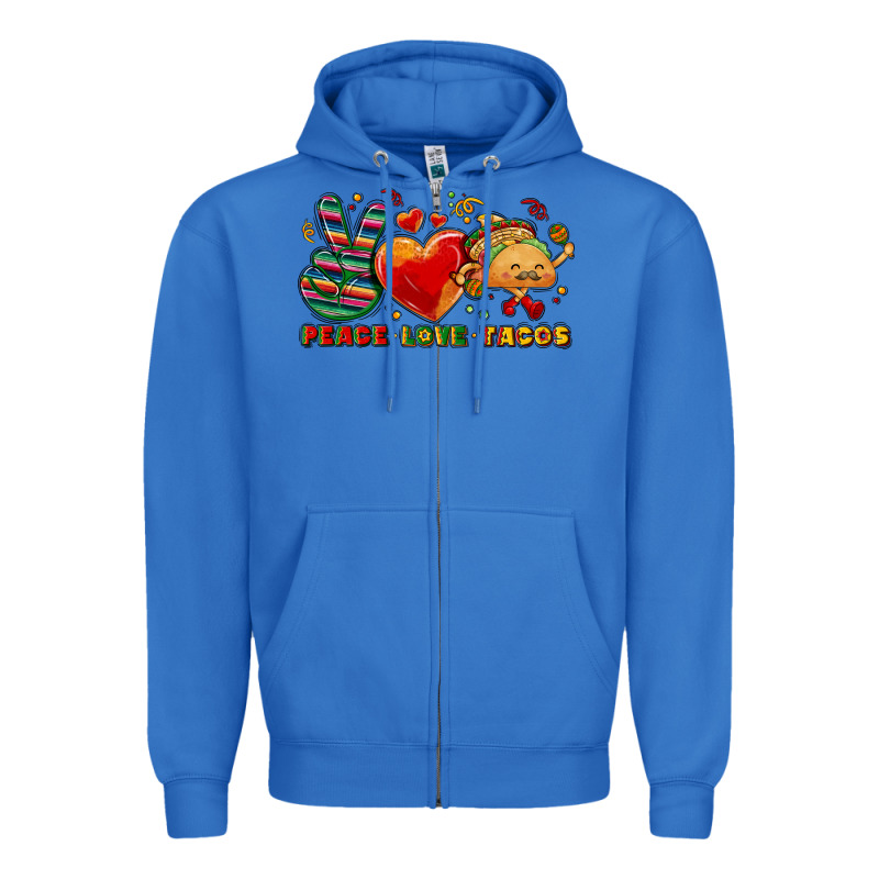 Peace Love Tacos Zipper Hoodie by NancyCooperArtShop | Teevron