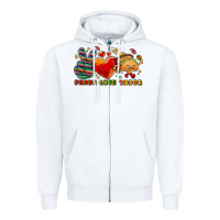 White Peace love tacos Zipper Hoodie - NancyCooperArtShop