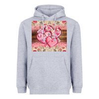 Heather Grey cancer hearts Heavyweight Hoodie - CowGirlArtShop