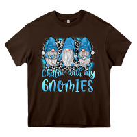 Chocolate Brown chillin' with my gnomies Heavy Core Tee - JahusDesignShop