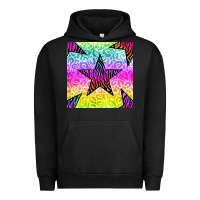 Pigment Black zebra glitter star seamless pattern Urban Hoodie - BundleAndBundleShop
