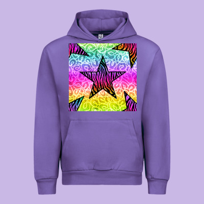 Zebra Glitter Star Seamless Pattern Urban Hoodie Designed By Bundleandbundleshop