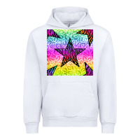 White zebra glitter star seamless pattern Urban Hoodie - BundleAndBundleShop