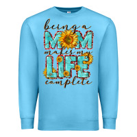 Ocean Blue Being a Mom makes my life complete Mother's Day Premium Sweatshirt - CowGirlArtShop
