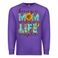 Purple Being a Mom makes my life complete Mother's Day Premium Sweatshirt - CowGirlArtShop