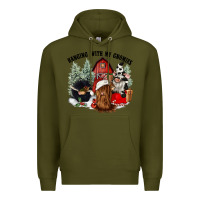 Army Green hanging with my gnomies Premium Hoodie - CowGirlArtShop
